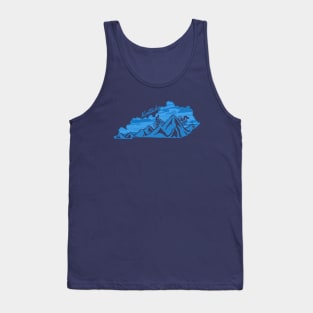 Bike Kentucky State Outline Blues Mountain Biking KY Biker Art Tank Top